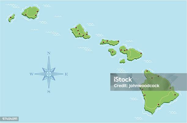 하와이 맵 빅 아일랜드-하와이 제도에 대한 스톡 벡터 아트 및 기타 이미지 - 빅 아일랜드-하와이 제도, 지도, 하와이 제도