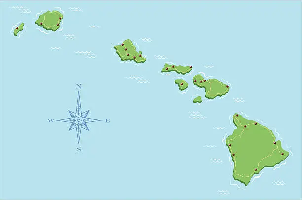 Vector illustration of Hawaii map