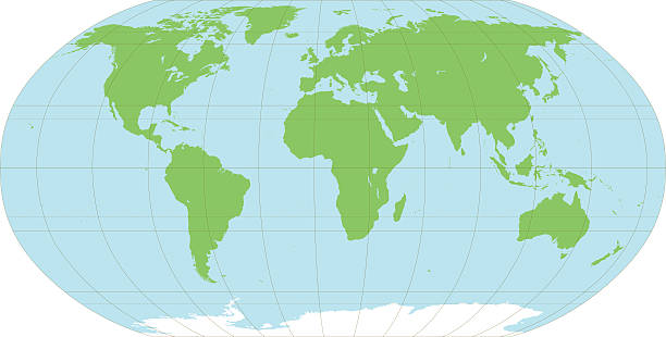 peta dunia - latitude longitude ilustrasi stok
