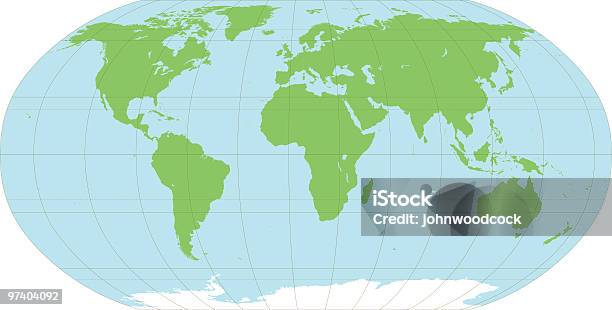 Карта Мира — стоковая векторная графика и другие изображения на тему Карта мира - Карта мира, Экватор, Широта