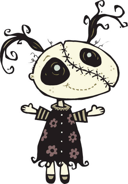 zombie girl puppe - rag doll stock-grafiken, -clipart, -cartoons und -symbole