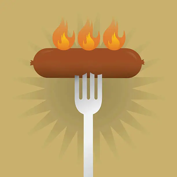 Vector illustration of Flaming Weenie