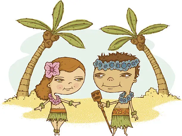 Vector illustration of Hula Couple