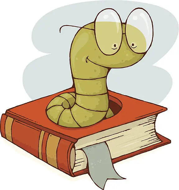 Vector illustration of Bookworm