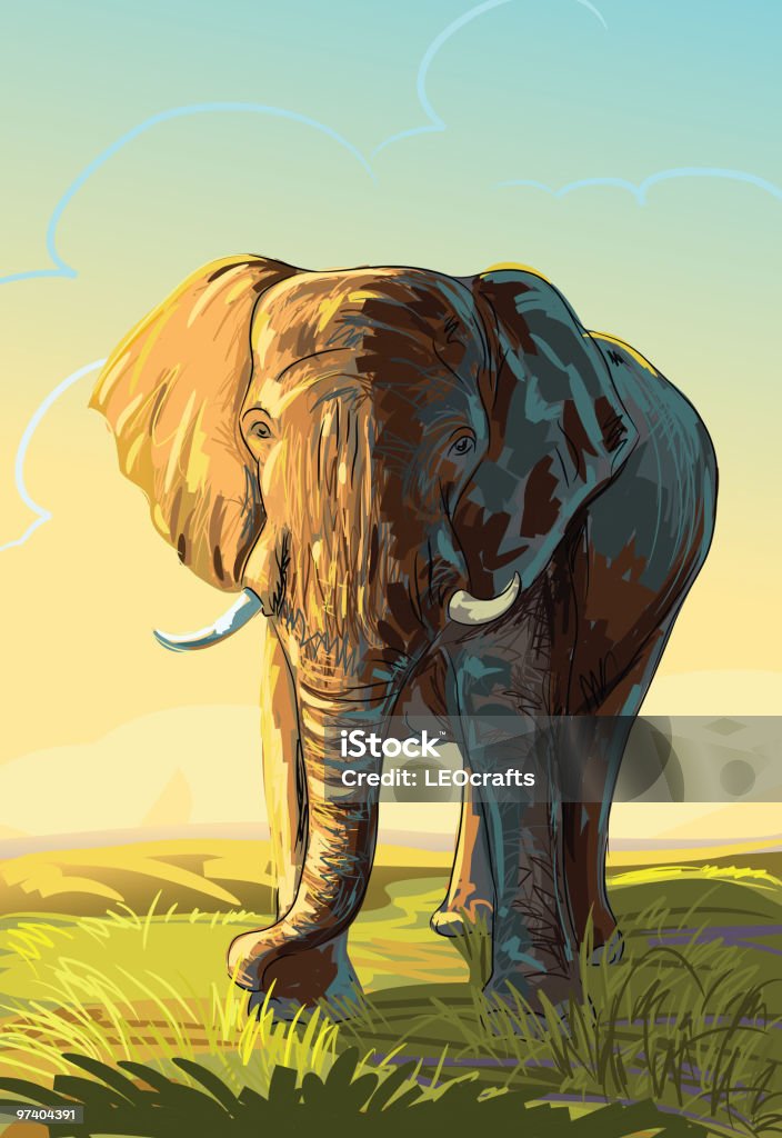 Elephant Self illustrated beautiful elephant, in painting style, all elements are in separate layers. Very easy to edit. please visit my portfolio for more options. Elephant stock vector