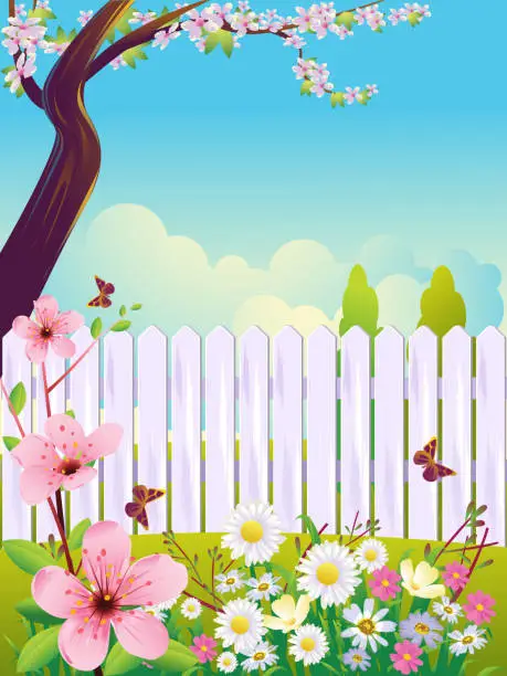 Vector illustration of Beautiful Spring Background