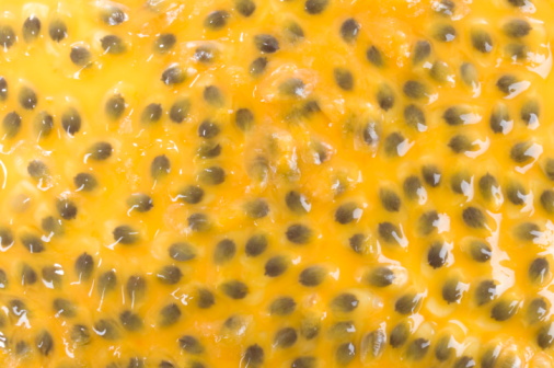 Close up of ripe yellow passion fruit