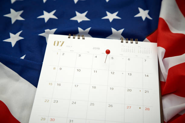 istock Calendar Red Pin 4th July Independence Day (United States) 974052862