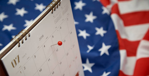 istock Calendar Red Pin 4th July Independence Day (United States) 974052966