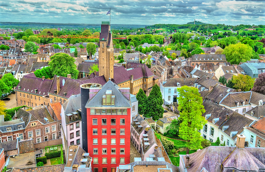 Beautiful Aa-Kerk Above Groningen Canal On Cloudy Day, The Netherlands