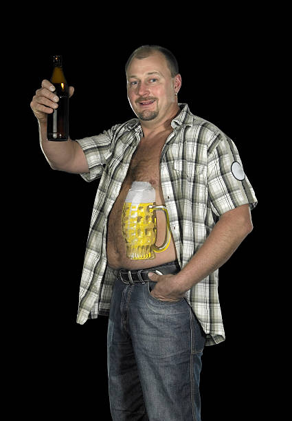 istock Bodypainting with beer belly 97408839