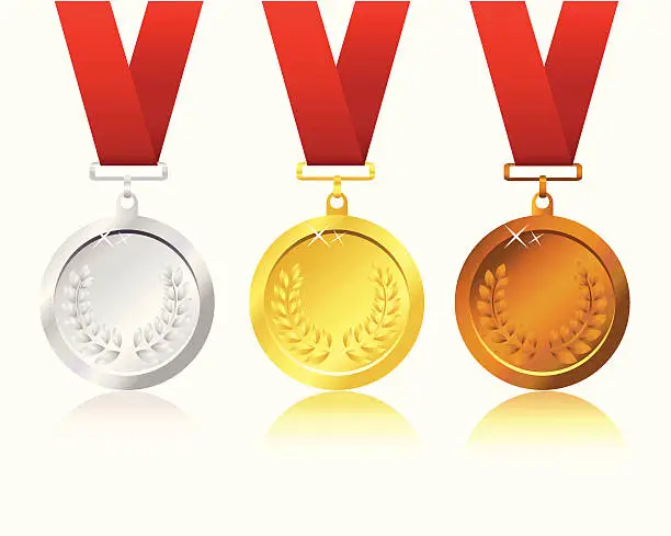 Vector illustration of Medals