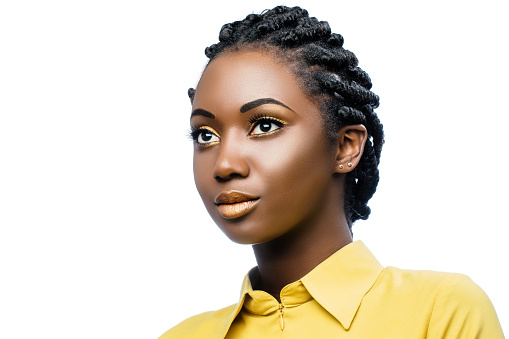 Beauty Portrait Of Young African Woman With Braids Stock Photo - Download  Image Now - iStock