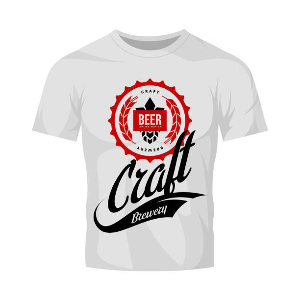 istock Modern craft beer drink vector logo sign for brewery, pub, brewhouse or bar isolated on white t-shirt mock up. 974137390