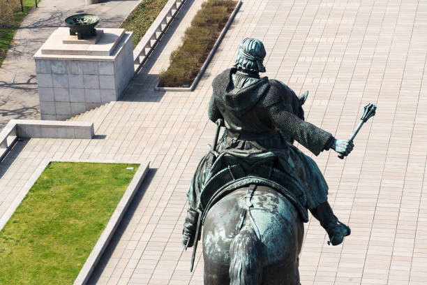 estatua ecuestre de jan zizka, monumento nacional de vítkov, praga, república checa - vitkov fotografías e imágenes de stock