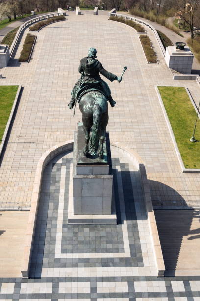 estatua ecuestre de jan zizka, monumento nacional de vítkov, praga, república checa - vitkov fotografías e imágenes de stock