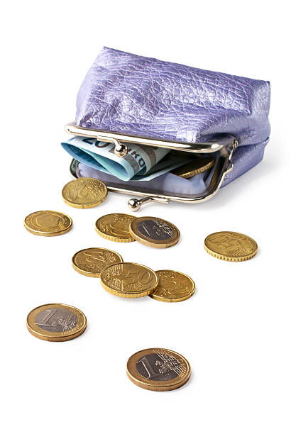istock Purse with money isolated on white background 97416375