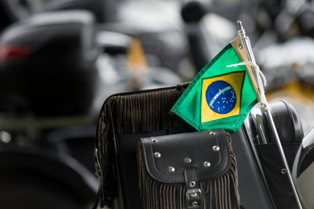 Motorcycle bouncer with Brazilian flag