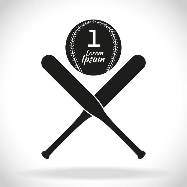 бейсбол клип искусства икона - baseball batting bat fielder stock illustrations