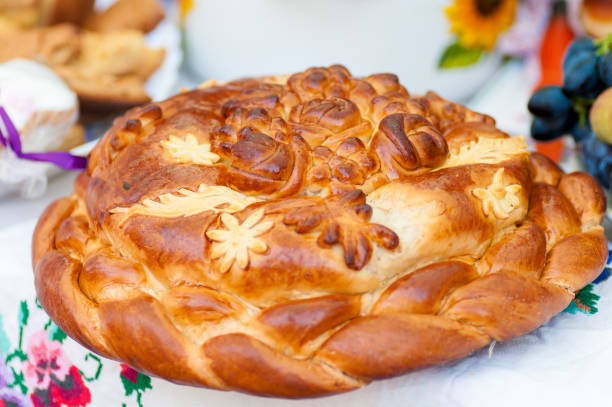 istock round Ukrainian loaf on holiday 974193242