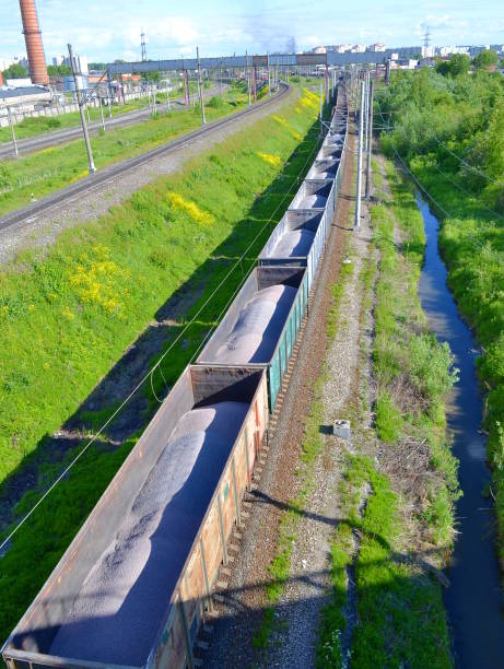 istock Railway train with gravel 974197056