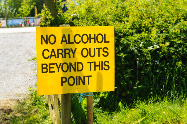istock Sign warning that no alcohol carry outs beyond this point 974197130