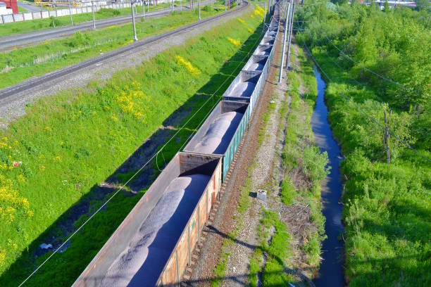 istock Railway train with gravel 974197160