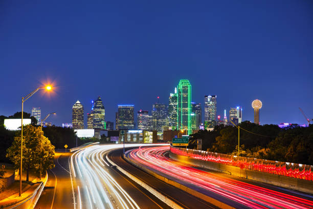 istock Dallas cityscape at the night time 974202366