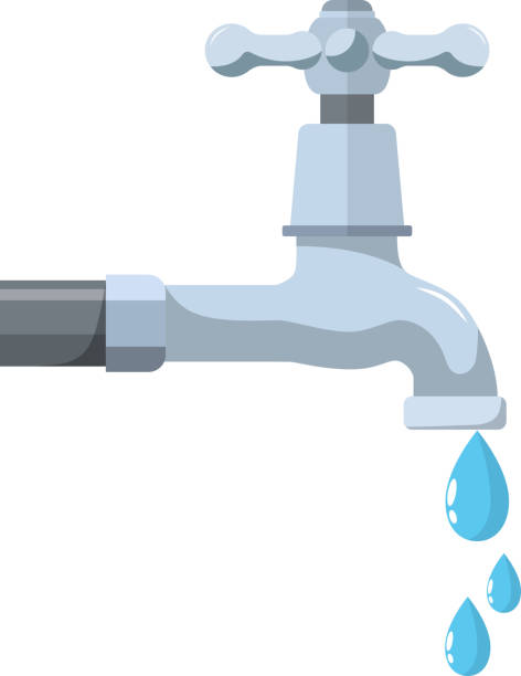 落ちてくる滴と水タップ - faucet water drop savings点のイラスト素材／クリップアート素材／マンガ素材／アイコン素材