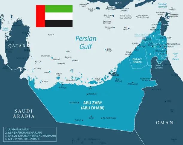 Vector illustration of 32 - United Arab Emirates - Murena Dark 10