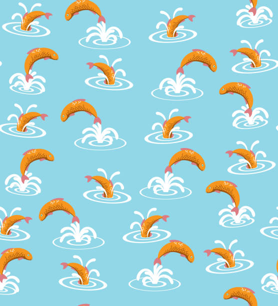 Jumping Fish Patterns 70+ Goldfish Jumping Drawings Stock Photos, Pictures & Royalty-Free ...