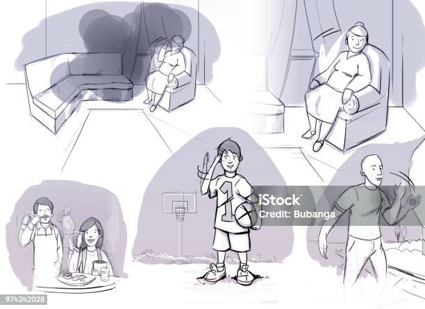 Ilustración de Fumar No Es Bueno Para Nadie La Familia Es Contra El Fumar Fumar Es Dibujos Mal Storyboard y más Vectores Libres de Derechos de Panel de historietas