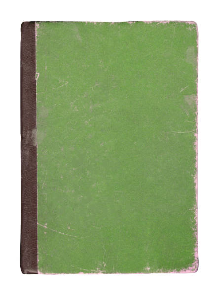 widok z góry zielonego notebooka. odizolowana zielona księga - leather cover zdjęcia i obrazy z banku zdjęć