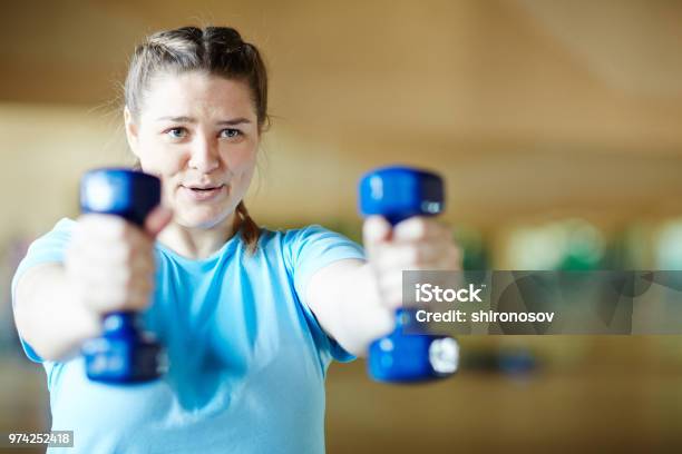 Workout With Dumbbells Stock Photo - Download Image Now - Exercising, Gym, Healthy Lifestyle