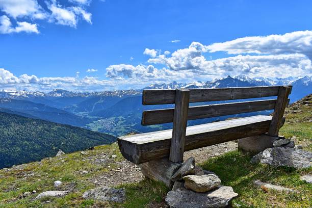 istock Bench with view over The Alps 974260758