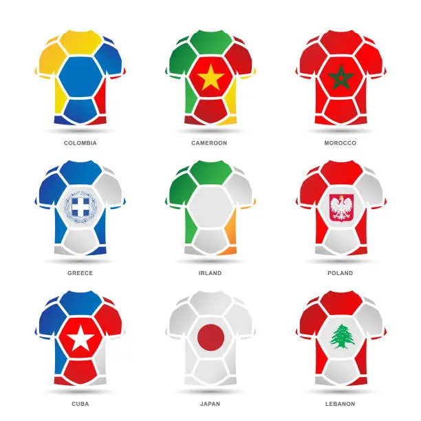 Vector illustration of Vector Soccer Uniforms