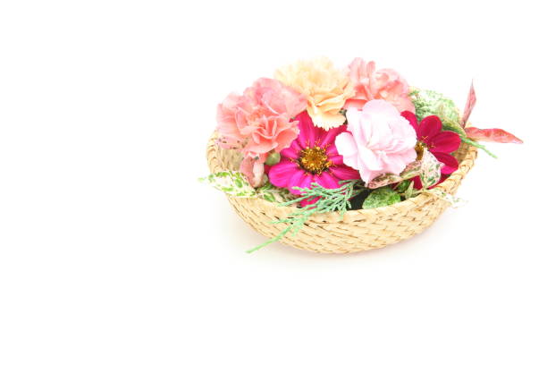 istock flower basket in a white background 974266268