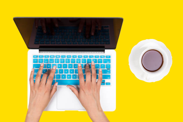 istock Colorful keyboard concept wit colorful background 974305916