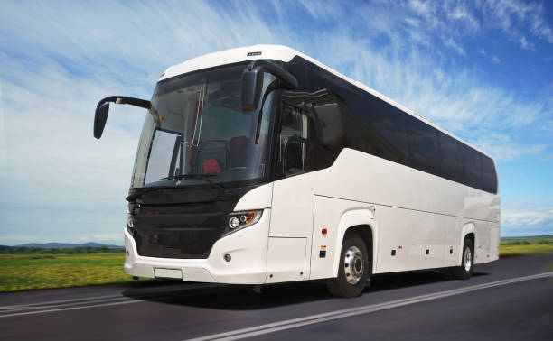 White Tour Bus Stock Photo - Download Image Now - Bus, Coach Bus, Tour Bus  - iStock