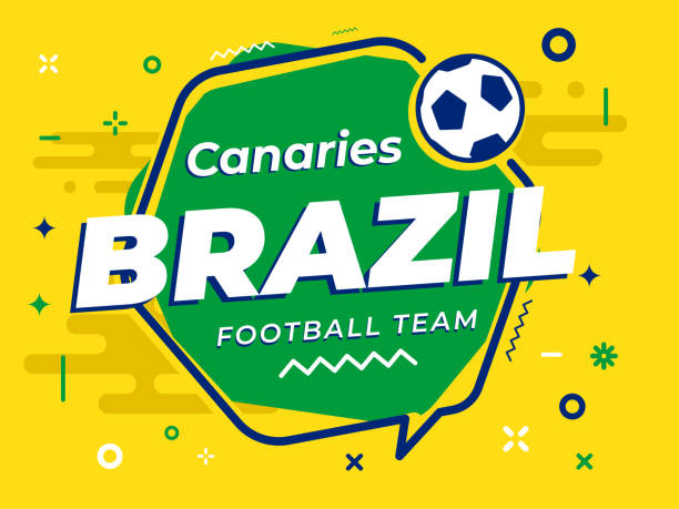 Speech Bubble BRAZIL with icon football, soccer ball. Vector Illustration. Design can be used for a website, mobile application, presentation, corporate identity design, wherever you decide that you need is. Looks good, high quality It is easy to modify. world cup stock illustrations