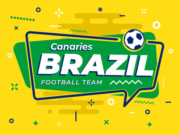 Speech Bubble BRAZIL with icon football, soccer ball. Vector Illustration. Design can be used for a website, mobile application, presentation, corporate identity design, wherever you decide that you need is. Looks good, high quality It is easy to modify. world cup stock illustrations
