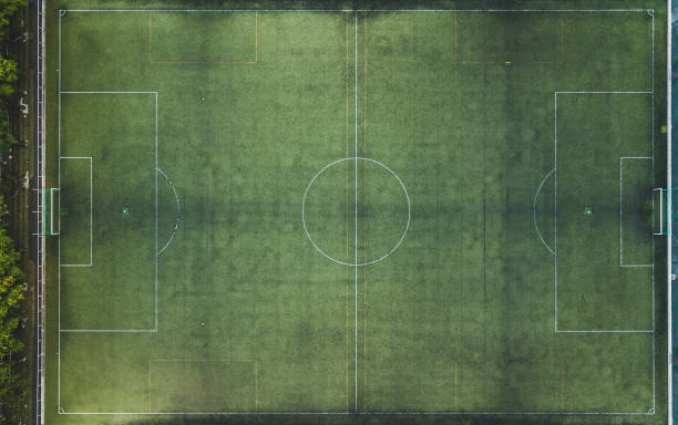 istock Top view of a soccer field. 974454010