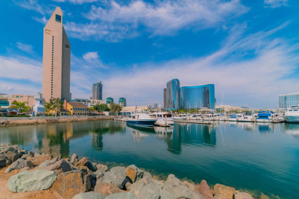 istock San Diego Harbor with skyline and docked boats(P) 974459930