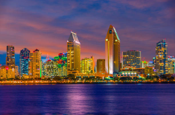 istock Sunset over San Diego skyline reflects in water 974460824