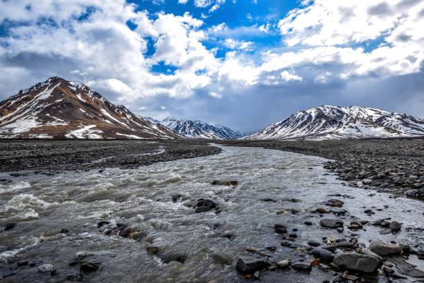 istock Toklat river with mountains 974475798