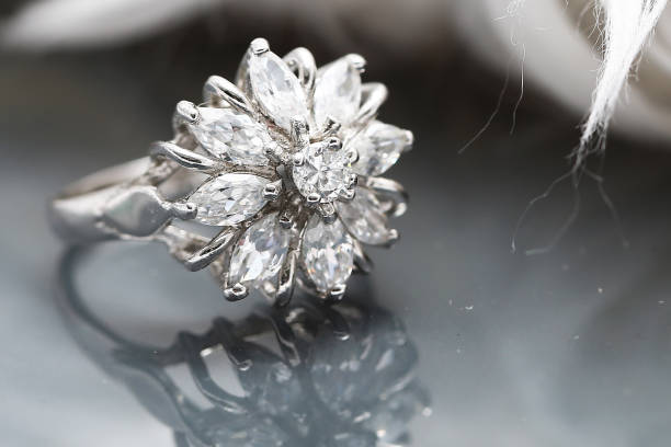 istock Diamond flower ring , love symbol 974496110