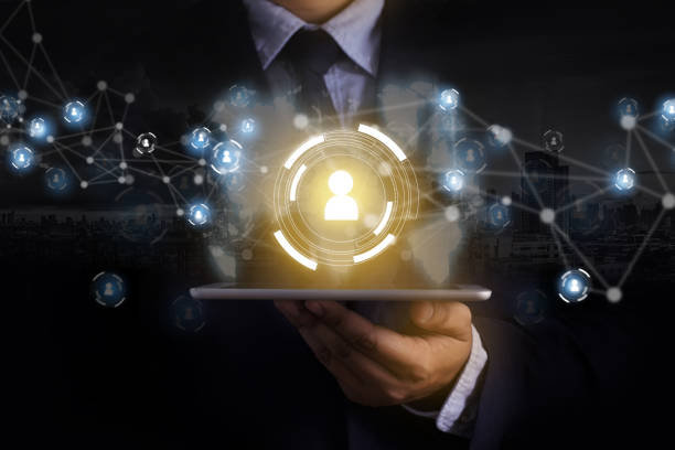 istock Businessman touching network  data  people international networking communication customer 974512368
