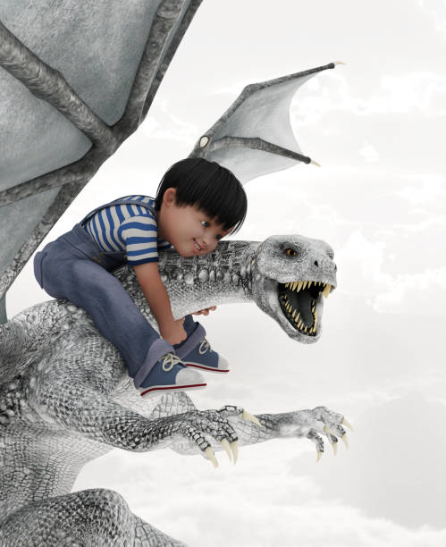 istock Boy riding the dragon 974523244