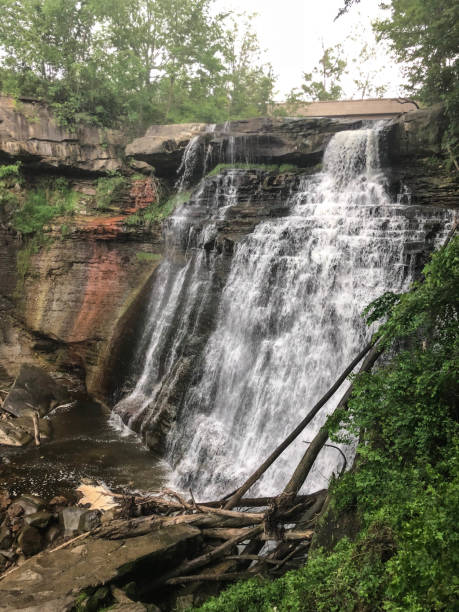 istock Tall view of waterfall in national park 974591428