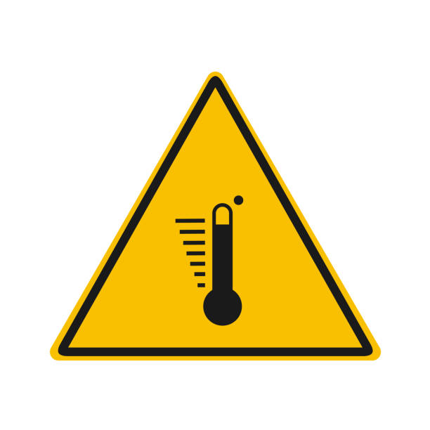 Vsafety Warnschild 'Achtung Hohe Temperatur' – 100x150 Mm, Schwarz/gelb, Aus Stabilem Kunststoff, Mit Klebeband